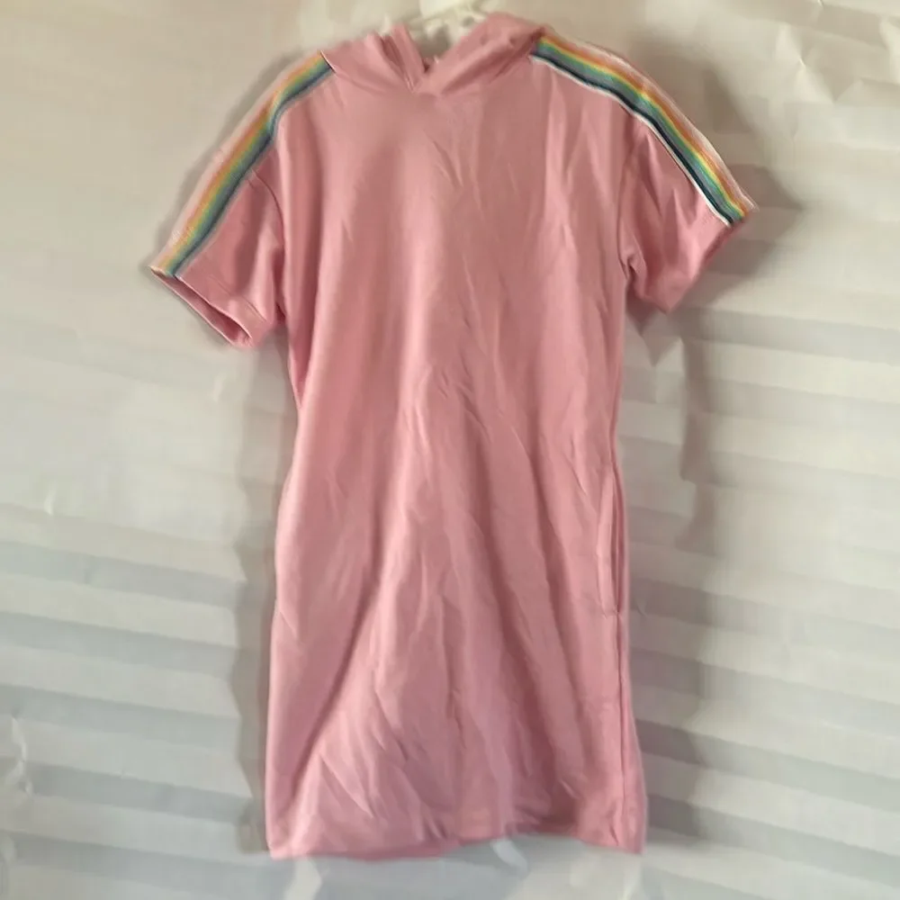 Extremely Me Pale Pink Hooded Sweatshirt Dress Girls 7/8 Cotton Polyester Blend